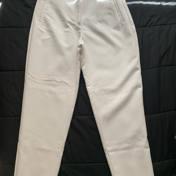 ZARA HIGH WAISTED TROUSERS NEW WITHOUT TAGS SIZE S WHITE PANTS HIGH WAISTED c - Picture 5 of 14
